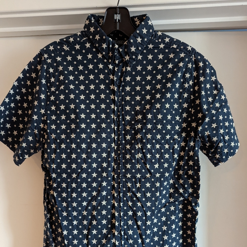 Straightfaded Starry Shirt Small in Navy